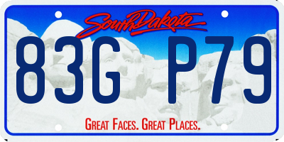 SD license plate 83GP79