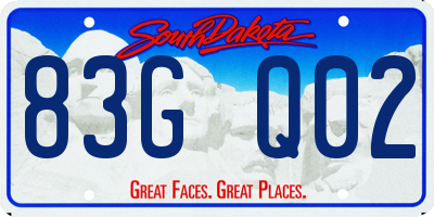 SD license plate 83GQ02