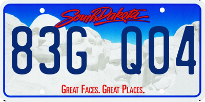 SD license plate 83GQ04