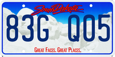 SD license plate 83GQ05