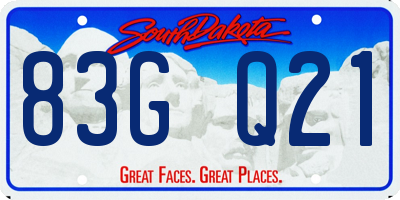 SD license plate 83GQ21
