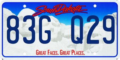 SD license plate 83GQ29