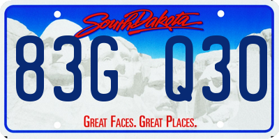 SD license plate 83GQ30