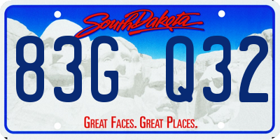 SD license plate 83GQ32