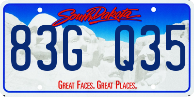 SD license plate 83GQ35