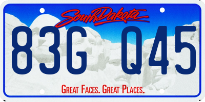 SD license plate 83GQ45