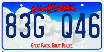 SD license plate 83GQ46