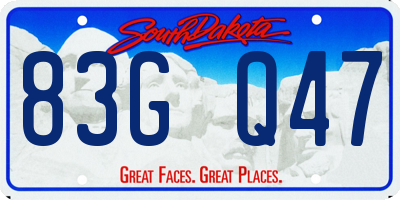 SD license plate 83GQ47