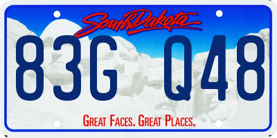 SD license plate 83GQ48