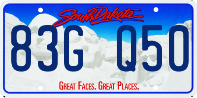 SD license plate 83GQ50