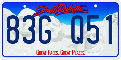 SD license plate 83GQ51