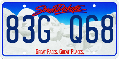 SD license plate 83GQ68