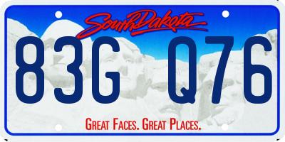 SD license plate 83GQ76