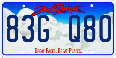 SD license plate 83GQ80