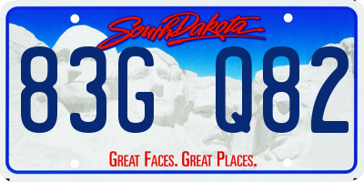 SD license plate 83GQ82
