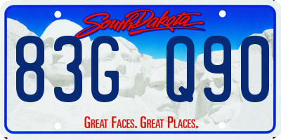 SD license plate 83GQ90