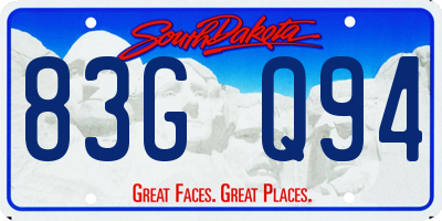 SD license plate 83GQ94