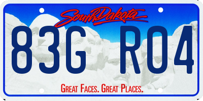 SD license plate 83GR04