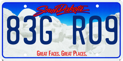 SD license plate 83GR09