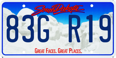 SD license plate 83GR19