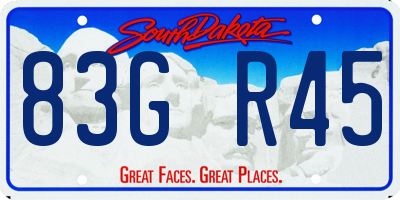 SD license plate 83GR45