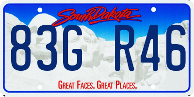SD license plate 83GR46