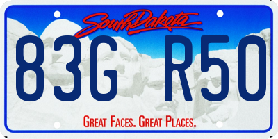 SD license plate 83GR50