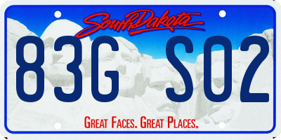 SD license plate 83GS02