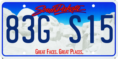 SD license plate 83GS15