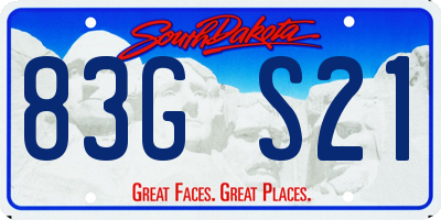 SD license plate 83GS21