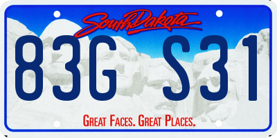 SD license plate 83GS31