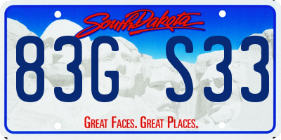 SD license plate 83GS33