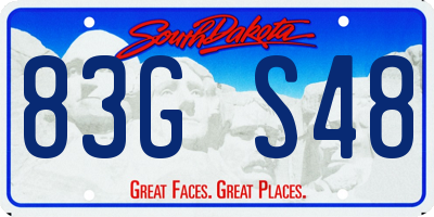 SD license plate 83GS48