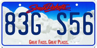 SD license plate 83GS56