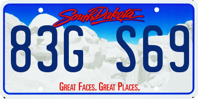 SD license plate 83GS69