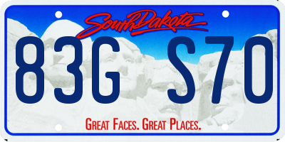 SD license plate 83GS70