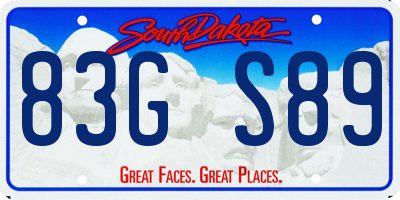 SD license plate 83GS89