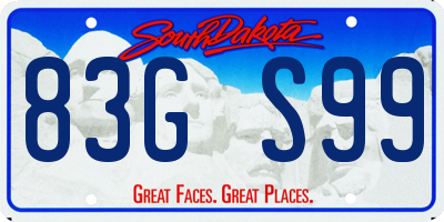 SD license plate 83GS99