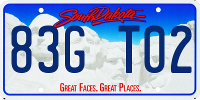 SD license plate 83GT02