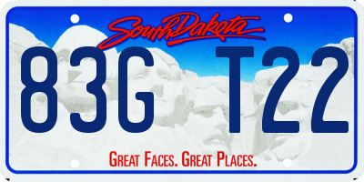 SD license plate 83GT22