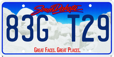 SD license plate 83GT29