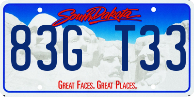 SD license plate 83GT33