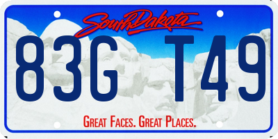 SD license plate 83GT49