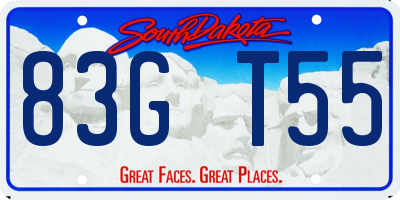 SD license plate 83GT55