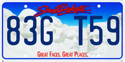 SD license plate 83GT59