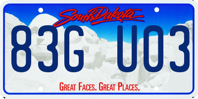 SD license plate 83GU03