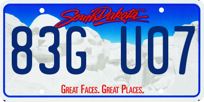 SD license plate 83GU07
