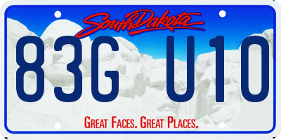 SD license plate 83GU10