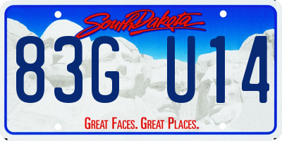 SD license plate 83GU14
