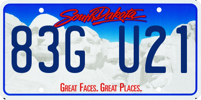 SD license plate 83GU21